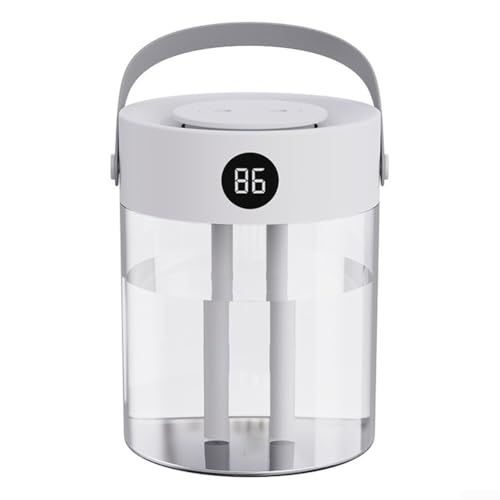 Tragbarer 3-Liter-Luftbefeuchter mit Doppeldüse für maximale Nebelausgabe, leise Funktionalität und praktisches Design zum Nachfüllen (Luftfeuchtigkeitsanzeige) von BlissfulAbode