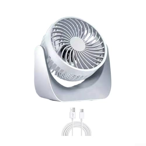 Tragbarer Tischventilator mit verstellbarem 360-Grad-Luftstrom und mehreren Geschwindigkeitseinstellungen für den Einsatz auf Schreibtisch, Büro oder zu Hause (weiß) von BlissfulAbode