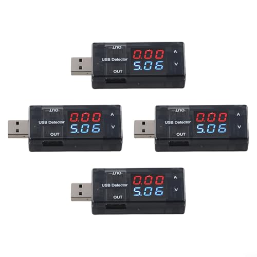 USB Strom Spannungsmesser 4er Pack mit LCD Display zur Echtzeitüberwachung von Spannung und Strom für Ladegeräte und Powerbanks USB Strom Spannungsmesser 4er Pack mit LCD Display zur Echtzeitüberwachung von Spannung und Strom für Ladegeräte und Powerbanks von BlissfulAbode