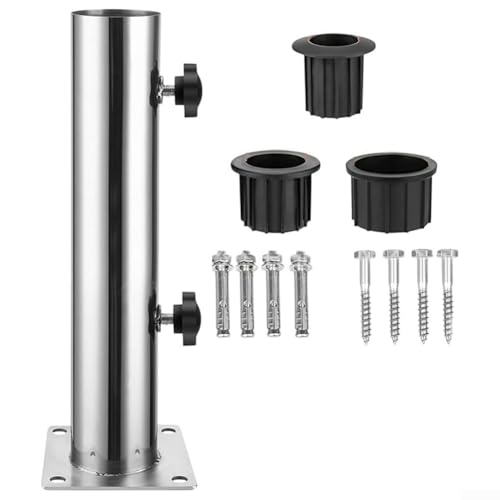 Umfassendes Sonnenschirmständer-Set mit Edelstahlhülse, einfach zu montieren (Vierloch) von BlissfulAbode