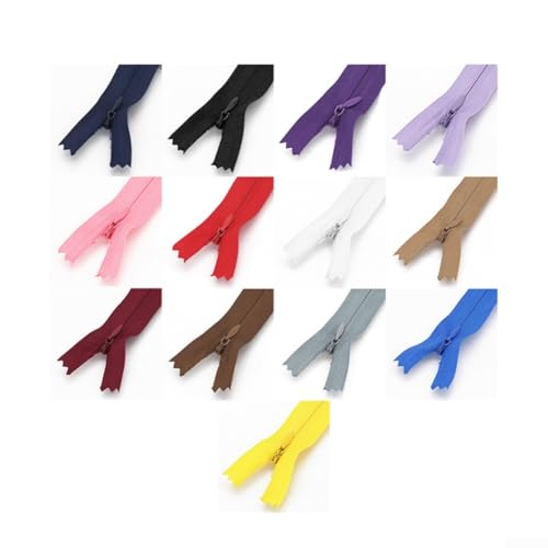 Unsichtbares Reißverschluss-Set bestehend aus zehn Nylon-Reißverschlüssen mit einer Länge von vierzig Zentimetern, geeignet für die Montage von Kleidung (5# Gelb) von BlissfulAbode
