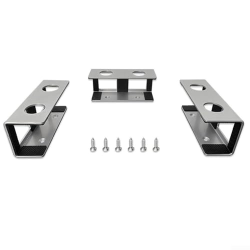 Vermeiden Sie Unordnung auf Ihrem Schreibtisch mit dem effizienten 3-teiligen Aluminium-Untertisch-Halterungs-Set für Laptop (Silber) von BlissfulAbode