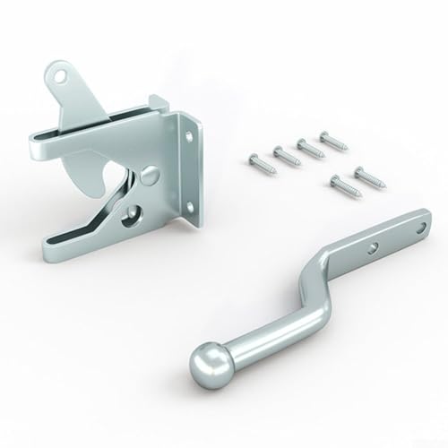 Verriegelungsmechanismus für Gartenzaun, Karbonstahl, Verriegelung für sichere Tore (Silber, 144 mm) von BlissfulAbode