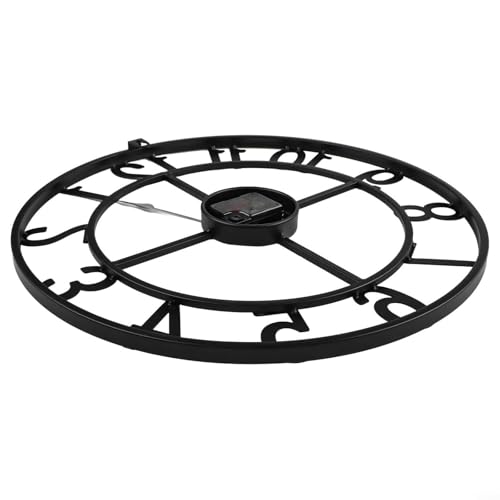 Vintage Outdoor Wanduhr Metall Gartenwanduhr Vintage StilStilvolle Dekoration für Garten Terrasse Küche Wohnzimmer - Leise Quarzwerk - Wetterfest 34cm/40cm(F) von BlissfulAbode