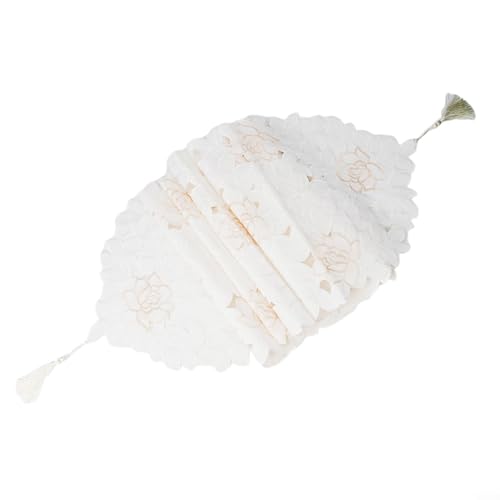 Vintage bestickter Spitzen-Tischläufer für Hochzeit, Party, Heimdekoration, aus wiederverwendbarem, schmutzabweisendem Baumwollmaterial (40 x 246 cm) von BlissfulAbode