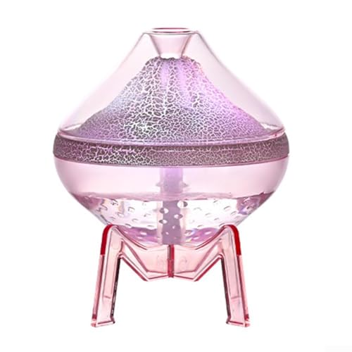 Vulkanische Atmosphäre Luftbefeuchter mit leisem Nebel und bunten Lichtern, tragbarer Desktop-Luftbefeuchter mit automatischer Abschaltung für sichere Verwendung in Heim- oder Büroumgebungen (Rosa) von BlissfulAbode