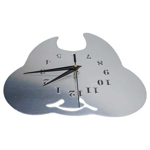 Wanduhr aus Acryl mit Zahnspiegel, funktionales Design mit künstlerischem Flair für moderne Wohnräume (Silber) von BlissfulAbode