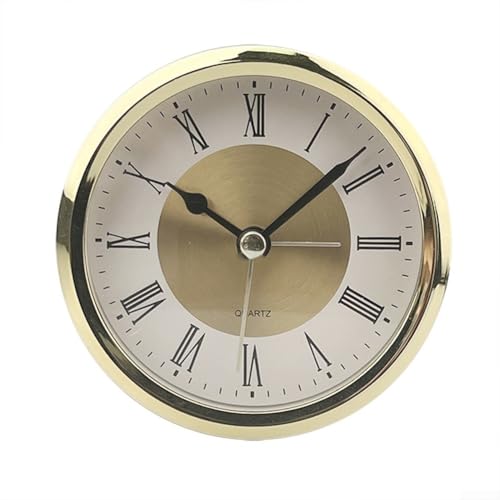Wecker Stunde eingelegtes Handwerk 89 mm runder Quarzuhreinsatz für Uhrprojekte mit präzisem Uhrwerk und klassischem Design (Goldene Stunden) von BlissfulAbode