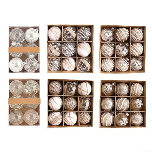 Weihnachtskugel-Set aus Kunststoff, für Baum- und besondere Anlässe, mit Haken zum Aufhängen, 80 mm, 3 Stück Weihnachtskugel-Set aus Kunststoff, für Baum- und besondere Anlässe, mit Haken zum Aufhängen, 80 mm, 3 Stück von BlissfulAbode