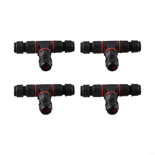 Zuverlässige 3-polige Kabelverbinder IP68 wasserdichte T-Form Anschlussdose für verbesserte Außenbeleuchtung (8–12 mm) von BlissfulAbode