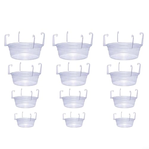 lant Untersetzer-Kollektionsset, rund, transparent, Tropfschalen, Pflanzenbasis, Tablett-Kollektion, runde transparente Untersetzer für Hängekörbe, 12 Stück, für Innen- und Außenbereich, hängende von BlissfulAbode