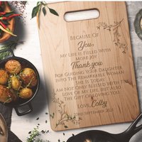 Schwiegermutter Geschenk Schneidebrett, Geschenk, Hochzeit Dankeschön Von Der Braut, Personalisiertes Andenken L Ahorn Schneidebrett von BlissfulGiftShop