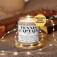 Tennis Captain Geschenke L Lustiges Kerzengeschenk Für Frauen Und Männer Wertschätzung, Geburtstag, Weihnachtsgeschenk Handgegossene von BlissfulGiftShop