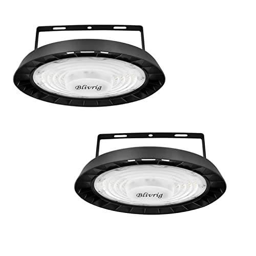 Blivrig 2PCS 200W LED UFO Hallenstrahler Industrielampe 6500K Kaltweiß 20000LM, 216 LED Hängeleuchten 230V mit Kabel, IP65 Wasserdicht LED Pendelleuchten Innenbeleuchtung für Gymnasium, Fabriken von Blivrig