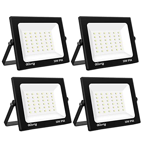 Blivrig 30W LED Strahler Außen Set Warmweiß 3000K, 3000LM Außenstrahler, IP66 Wasserdicht LED Fluter Aussen, Flutlicht, Aussenlampe für Gärten, Holf, Innenhöfe, Garage, Hotel von Blivrig