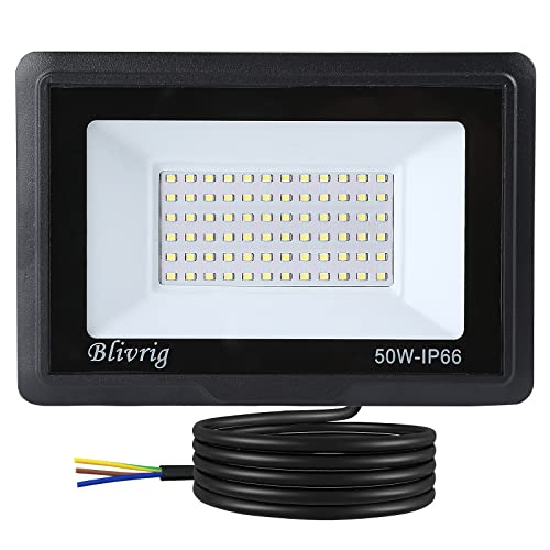 Blivrig 50W LED Strahler Außen Warmweiß 3000K 5000LM, 72 LED Scheinwerfer Aussen, IP66 Wasserdicht Fluter, Gärten Außenstrahler, für Hof, Garage, Lager Blivrig 50W LED Strahler Außen Warmweiß 3000K 5000LM, 72 LED Scheinwerfer Aussen, IP66 Wasserdicht Fluter, Gärten Außenstrahler, für Hof, Garage, Lager von Blivrig