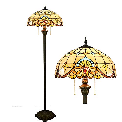 Blivuself Tiffany Antike Leseleuchten 16-Zoll Tiffany European Style Hochwertige Gelb Barock Glas Stehleuchte reine Vertikale Leselampe for Studie Wohnzimmer Schlafzimmer Raumdekoration von Blivuself