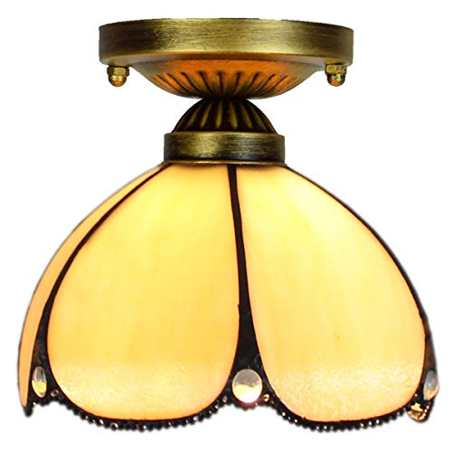 Blivuself Tiffany Deckenleuchte 8-Zoll-europäischen Stil Retro Kreative einfachen Aisle Korridor Treppenhaus Kleine Deckenleuchte Badezimmer Restaurant Bar Lampe von Blivuself
