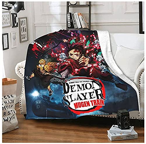 Bljanglai Dämon Slayer Decke Anime 3D-Druck Flanelldecke Weiche Und Warme Flanell-Fleece-Decke Für Bett Und Sofa Kinder Geschenk 150X200Cm D022 von Bljanglai