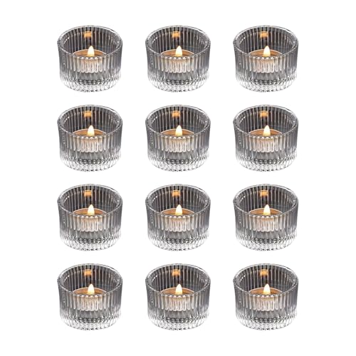 12er Set Mini Teelichthalter aus Klarem Glas, Votivkerzen Halter, 5cm x 3.5cm Teelichter Glas für Hochzeit, Geburtstagsfeier, Tischdekoration, Heimdekoration, Windlichter, Tischdeko Heimdekoration 12er Set Mini Teelichthalter aus Klarem Glas, Votivkerzen Halter, 5cm x 3.5cm Teelichter Glas für Hochzeit, Geburtstagsfeier, Tischdekoration, Heimdekoration, Windlichter, Tischdeko Heimdekoration von Blleshelfl