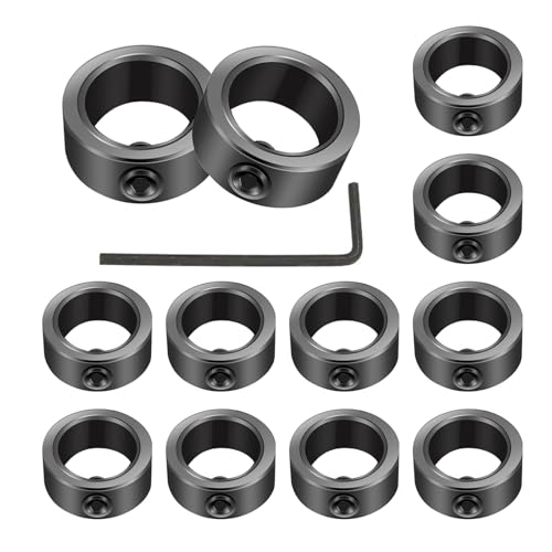 12 Stück Sicherungsring 10mm, Bohrtiefenbegrenzer, Stellringe für Bohrer, Klemmring Tiefenanschlag für Bohrwerkzeuge, Präziser Bohrer Tiefenstopp mit Schraubenschlüssel – Hochwertiger Edelstahl von Blleshelfl