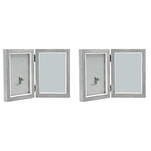 Blmirror 2X Doppelter Bilderrahmen 4X6 Rustikale Graue Fotorahmen Klappbare Holzfalte, Hochzeitsgeschenke, Geschenk Zum Vatertag Der Mutter Blmirror 2X Doppelter Bilderrahmen 4X6 Rustikale Graue Fotorahmen Klappbare Holzfalte, Hochzeitsgeschenke, Geschenk Zum Vatertag Der Mutter von Blmirror