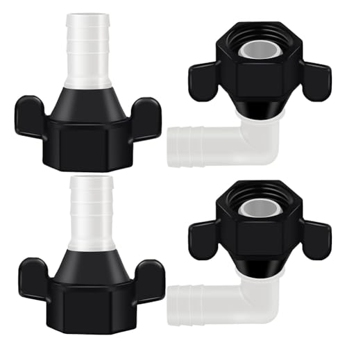 Blmirror 4er-Pack 1/2 X 14 NPT X 1/2 Widerhaken-Winkelstück und Gerader Schwenkadapter für Wohnmobil-Wasserpumpe, Pex-Anschlüsse mit Innengewinde von Blmirror