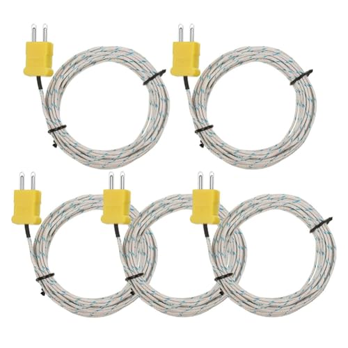 Blmirror 5 Stück 3 Meter K-Typ Thermoelement Temperaturfühler Sensor K-Typ Messbereich -50 Bis 400 Grad Celsius, mit TM902C von Blmirror