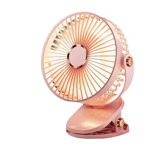 Blmirror 6 Clip-Ventilator, 1200 MAh, Wiederaufladbar über USB, Windkraft, Leiser, Praktischer Mini-Ventilator für Den Schreibtisch im Büro, Langlebig, Pink von Blmirror