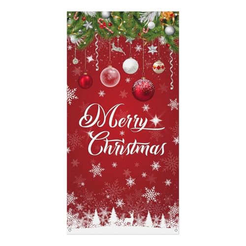 Frohe Weihnachten Türabdeckung, Weihnachtstürdekorationen, Schneeflocken-Türbanner Veranda-Schild, hängender Hintergrund, Weihnachts-Türdekoration für Zuhause, Haustür, Winter, Innen- und Außenbereich Frohe Weihnachten Türabdeckung, Weihnachtstürdekorationen, Schneeflocken-Türbanner Veranda-Schild, hängender Hintergrund, Weihnachts-Türdekoration für Zuhause, Haustür, Winter, Innen- und Außenbereich von Blob Bigomi