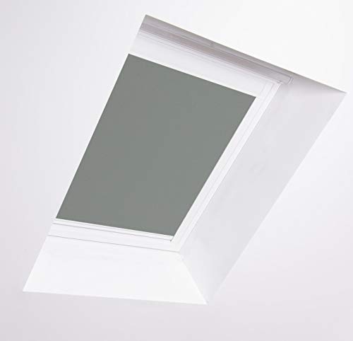 Bloc Blinds Fakro Dachfenster, Weißer Aluminiumrahmen, Zinnfarben, 7(78/140) von Bloc Blinds