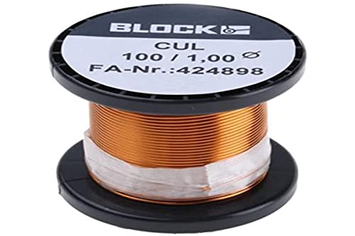 Block CUL 100 1,00 Kupferlackdraht Außen-Durchmesser (inkl. Isolierlack)=1mm 14m 0.10kg mehrfarbig von Block