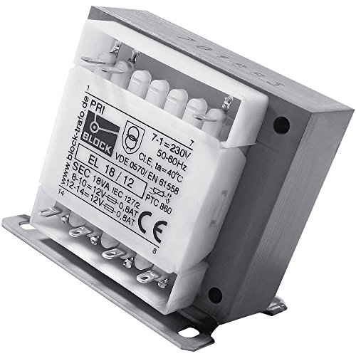 Block Kontrolltrafo EL 100/9 - Sicherheitstransformator 1x230V/AC 2x9 von Block