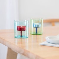 Duo Tone Glas Teelichthalter Duo Tone Glas Teelichthalter von BlockDesignStore