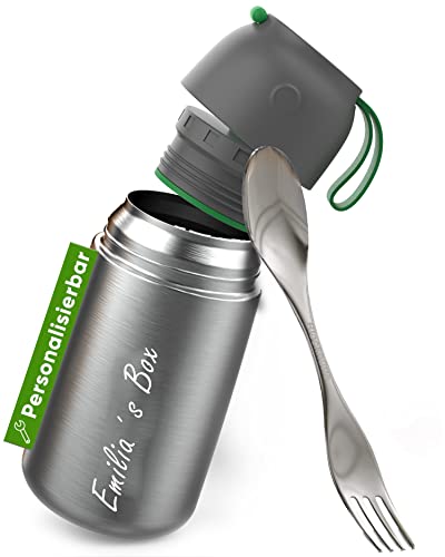 Blockhütte Thermobehälter 530 ml I Personalisierte Geschenke für Männer, Frauen mit Löffel, Müsli Lunchbox, Joghurtbecher to go für Porridge, Geburtstagsgeschenk, Thermobecher mit Deckel Blockhütte Thermobehälter 530 ml I Personalisierte Geschenke für Männer, Frauen mit Löffel, Müsli Lunchbox, Joghurtbecher to go für Porridge, Geburtstagsgeschenk, Thermobecher mit Deckel von Blockhütte