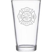 Geätztes Feuerwehrmann Emblem Pint Glas, Malteser Kreuz, Individuelles Geschenk von Blockislandarts