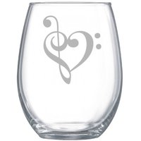 Geätztes Musikherz Glas Geschenk Für Musiker Geätztes Musikherz Glas Geschenk Für Musiker von Blockislandarts