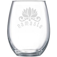 Namaste Und Lotus Weinglas, Yoga Glaswaren, Geschenke Namaste Und Lotus Weinglas, Yoga Glaswaren, Geschenke von Blockislandarts