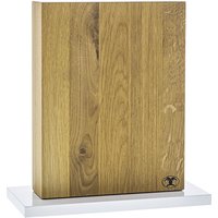 Blockwerk 8-er Messerblock magnetisch - Eichenholz mit weiß lackiertem Stahl-Sockel von Blockwerk