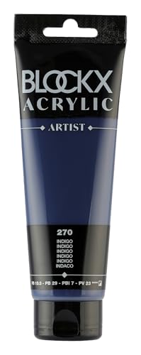 Blockx 60270BXC - Tube 120ml, feine Acrylfarbe, Acrylic Artist, halbdeckend und satiniert, PB 15:3 PB 29 PBl 7 PV 23 Indigo, 1 Stück von Blockx
