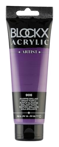 Blockx 60906BXC - Tube 120ml, feine Acrylfarbe, Acrylic Artist, deckend und satiniert, PW 6 PV 19 PV 23 Purpur glänzend, 1 Stück von Blockx