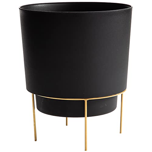 Bloem Hopson Runder Übertopf mit goldenem Metallständer 15,2 cm – Schwarz – robuster Kunststofftopf pulverbeschichtet Abnehmbarer Ständer für den Innen- und Außenbereich, Gartenarbeit, 0,75 Gallonen Bloem Hopson Runder Übertopf mit goldenem Metallständer 15,2 cm – Schwarz – robuster Kunststofftopf pulverbeschichtet Abnehmbarer Ständer für den Innen- und Außenbereich, Gartenarbeit, 0,75 Gallonen von Bloem