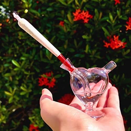 BlogBlog Hookah 80mm Herzform Liebe Rosa DAB Rig Glas Wasserpfeife Glas Bong von BlogBlog