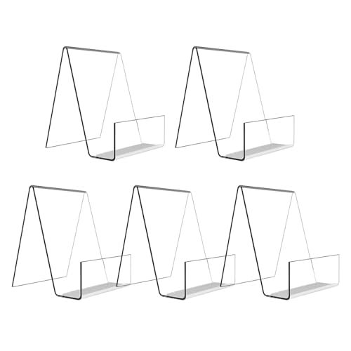 Acryl -Display Ständer, Clear Acryl -Buchstand mit Ledge, 5PCS -Buchanzeigestand für Bilder, Alben, Comics, CDs, Kunstwerke, Tablets, 2, 95x3.54x4, 13 Zoll, Halter von Blogiiup