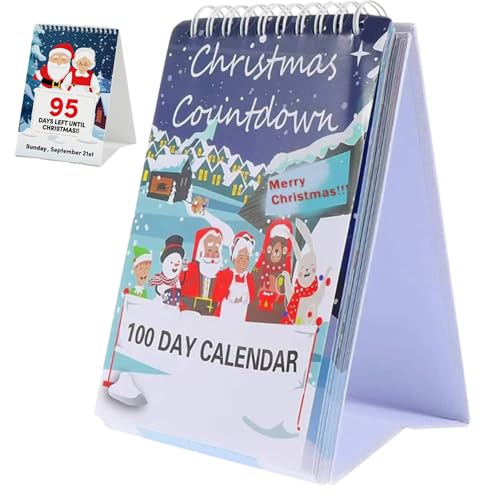 Adventskalender 2025, Weihnachts -Countdown -Kalender 100 -Tage -Countdown Stehende Weihnachtsfest 2025 für Home Office Desktop Dekor von Blogiiup