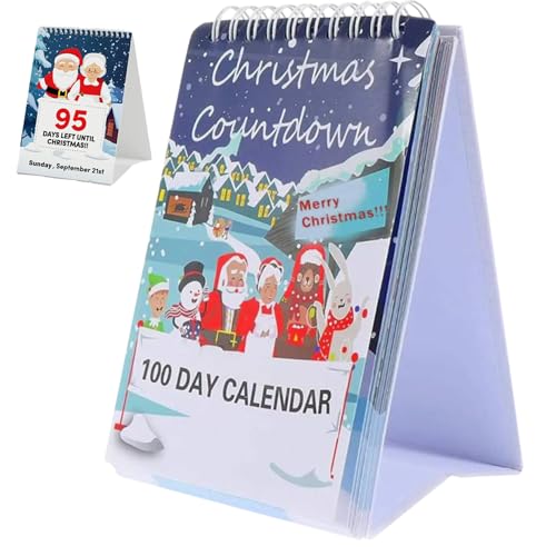 Adventskalender 2025, Weihnachts -Countdown -Kalender 100 -Tage -Countdown Stehende Weihnachtsfest 2025 für Home Office Desktop Dekor von Blogiiup