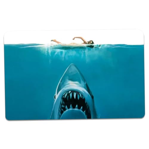 Badematte, Haifischteppich 16x24 '' wasserdichte Haifisch-Badezimmer-Dekorationsmatte mit rutschfaltigem Bodenwaschbad mit Digitaldruck und Kee-resistenten Kanten für Badezimmerdekor, Teppich von Blogiiup