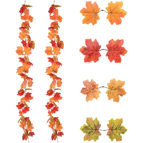 Blattgirlande, 2pcs Herbstgirlande, 69 Zoll realistische, fade-resistente Ahornblätter, Hanging Decorm für Thanksgiving-Party Hochzeit Kamin Dekor, Blätter Blattgirlande, 2pcs Herbstgirlande, 69 Zoll realistische, fade-resistente Ahornblätter, Hanging Decorm für Thanksgiving-Party Hochzeit Kamin Dekor, Blätter von Blogiiup