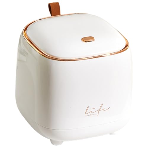 Blogiiup Arbeitsplatte Mülleimer, Mini-Mülleimer, 6x6x6-Zoll rostsicherer Multi-Gebrauch-Presseschreibtisch mit Pop-up-Deckel für Büro-Badezimmer Schlafzimmer, Mini von Blogiiup