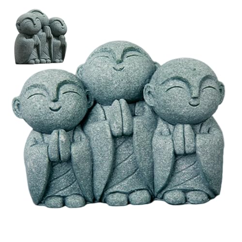 Blogiiup Buddha Statue, Jizo Statue 3 Beten lachende Buddha -Kalkstein Zen Feng Shui Dekor Fischtank Aquarium Dekorationen, Outdoor Blogiiup Buddha Statue, Jizo Statue 3 Beten lachende Buddha -Kalkstein Zen Feng Shui Dekor Fischtank Aquarium Dekorationen, Outdoor von Blogiiup